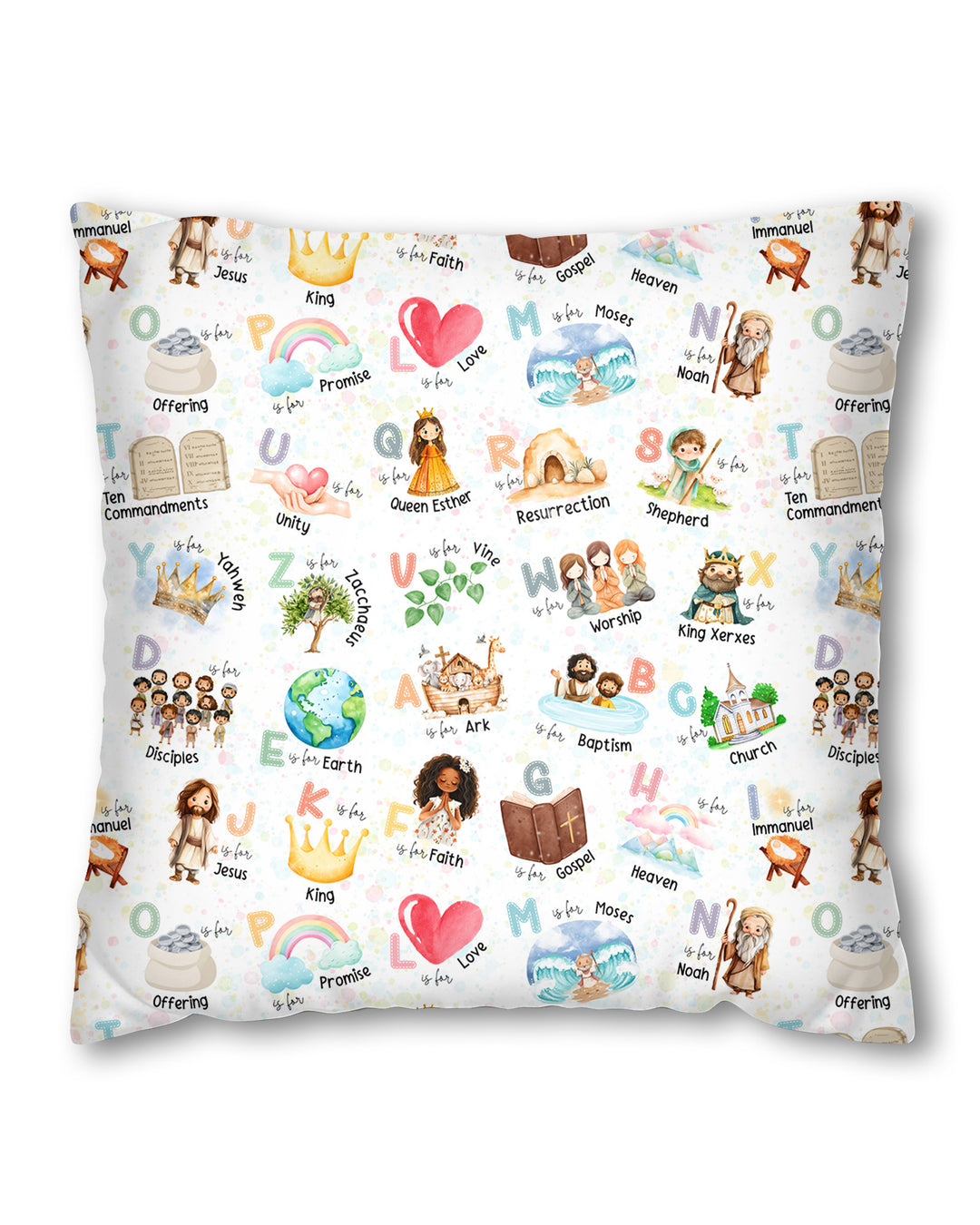 Bible ABC Alphabet Bamboo Pillow Case