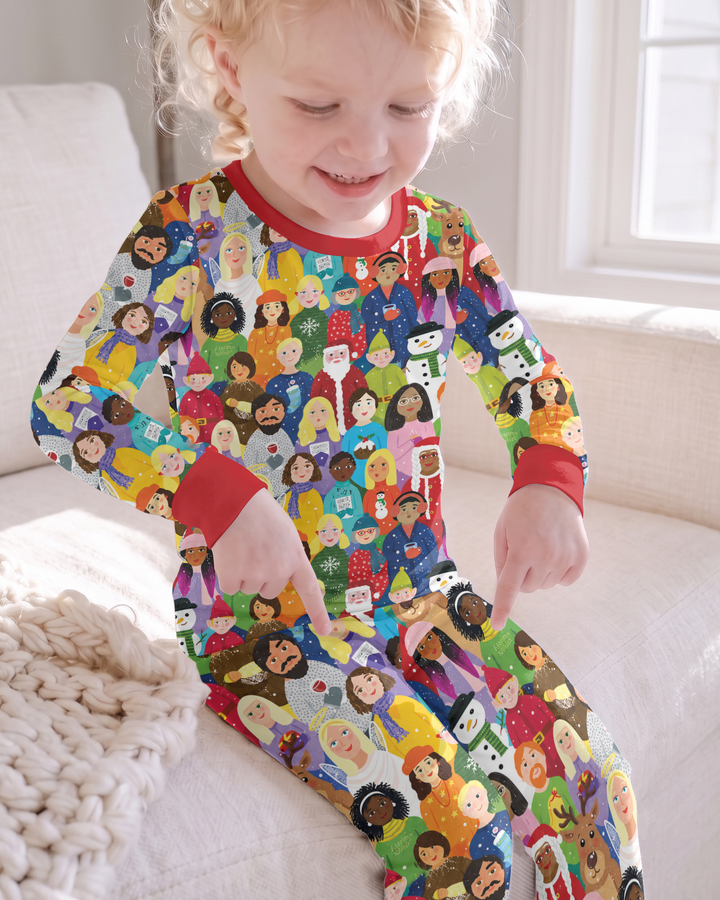 Together for Christmas Bamboo Two Piece Long Sleeve Pajama Set