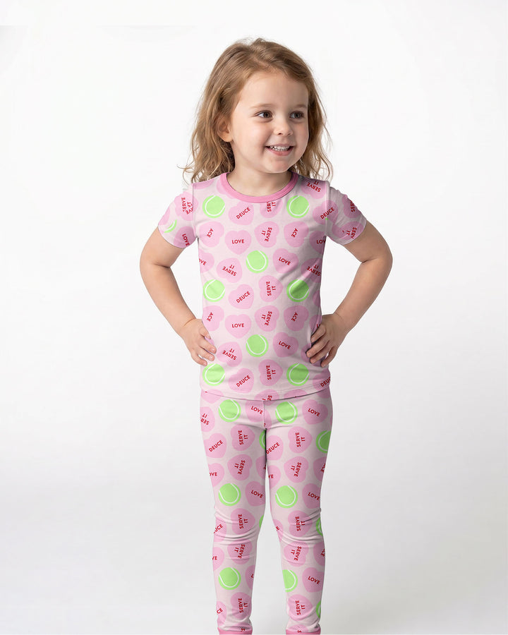 Tennis with Love Bamboo Two Piece Short Sleeve Pajama Set