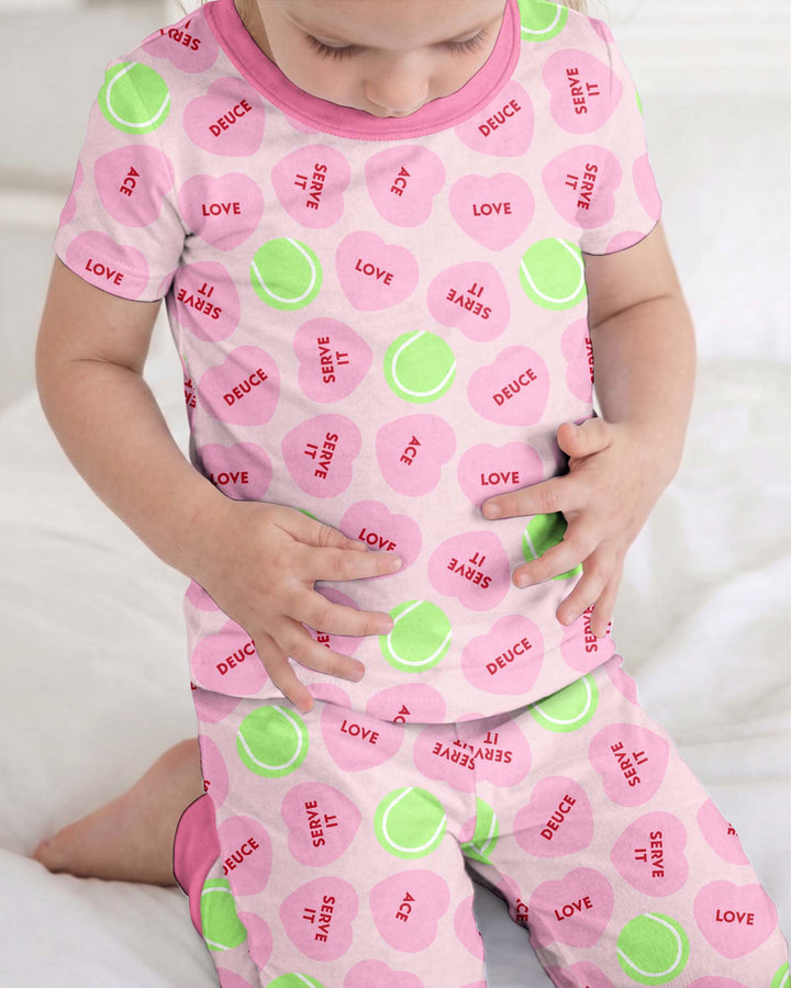 Tennis with Love Bamboo Two Piece Short Sleeve Pajama Set