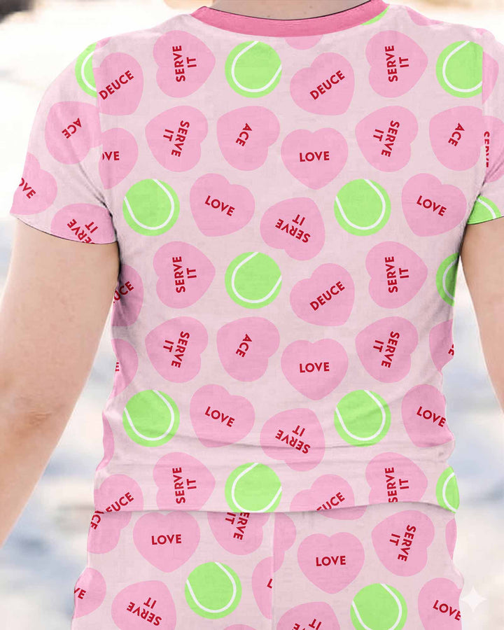 Tennis with Love Bamboo Two Piece Short Sleeve Pajama Set