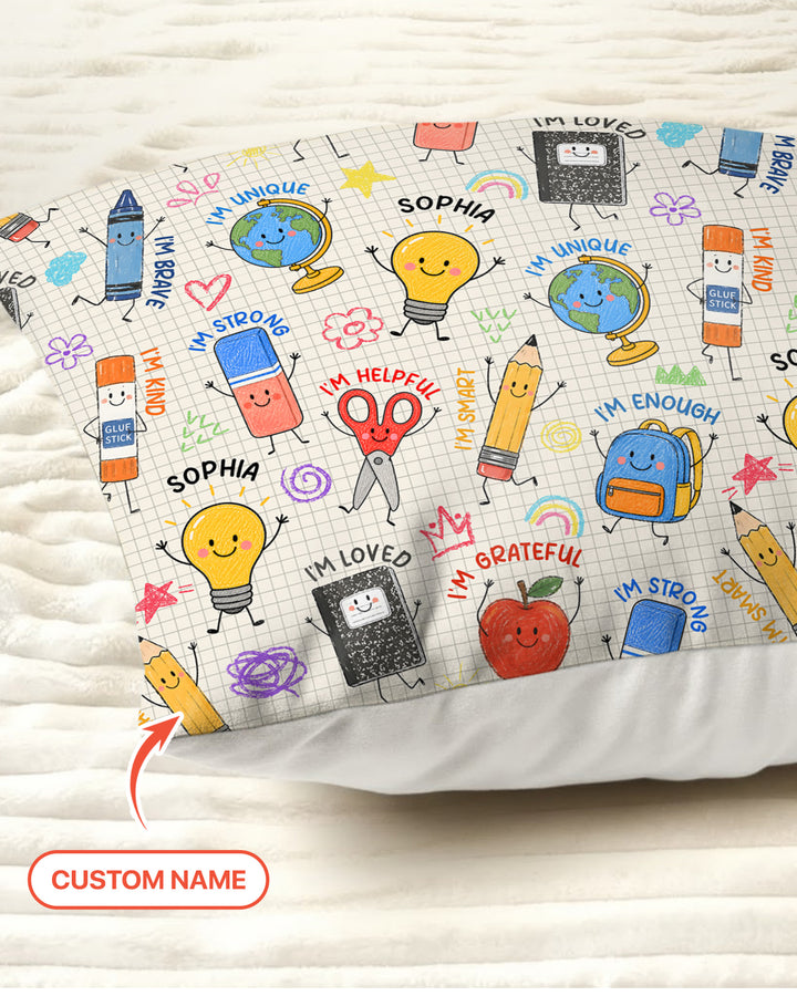 School Squad Custom Name Bamboo Pillow Case