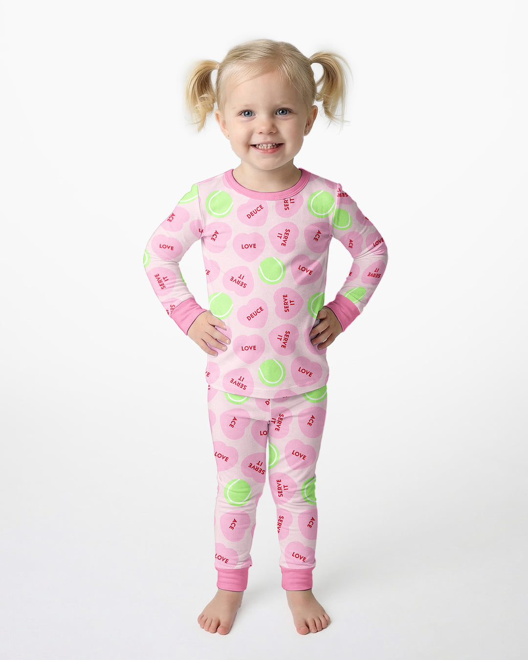 Tennis with Love Bamboo Two Piece Long Sleeve Pajama Set
