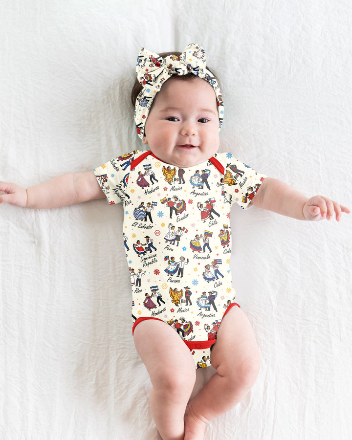 Hispanic Traditional Folkloric Dress Bamboo Bodysuit