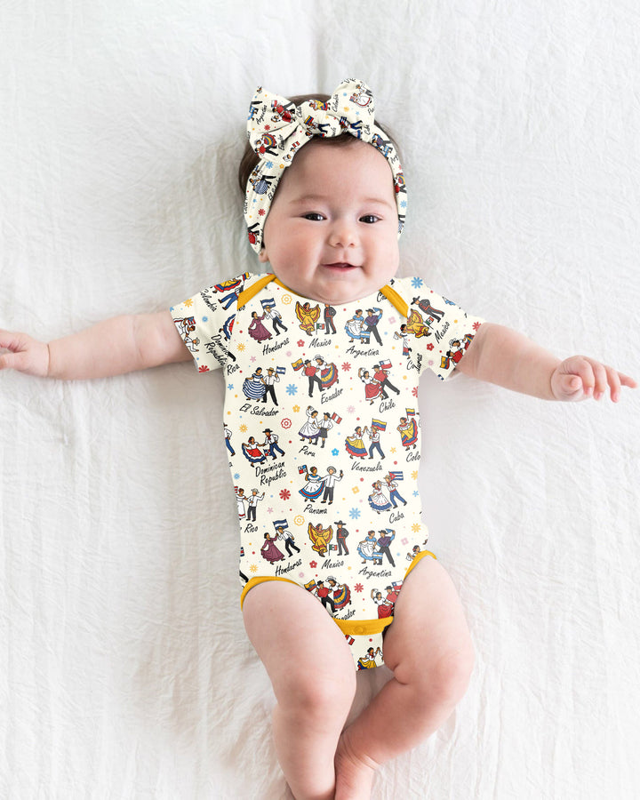 Hispanic Traditional Folkloric Dress Bamboo Bodysuit