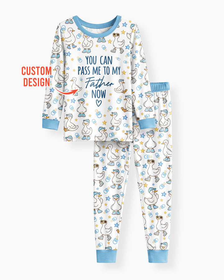 You Can Pass Me To Personalized Bamboo Two Piece Long Sleeve Pajama Set