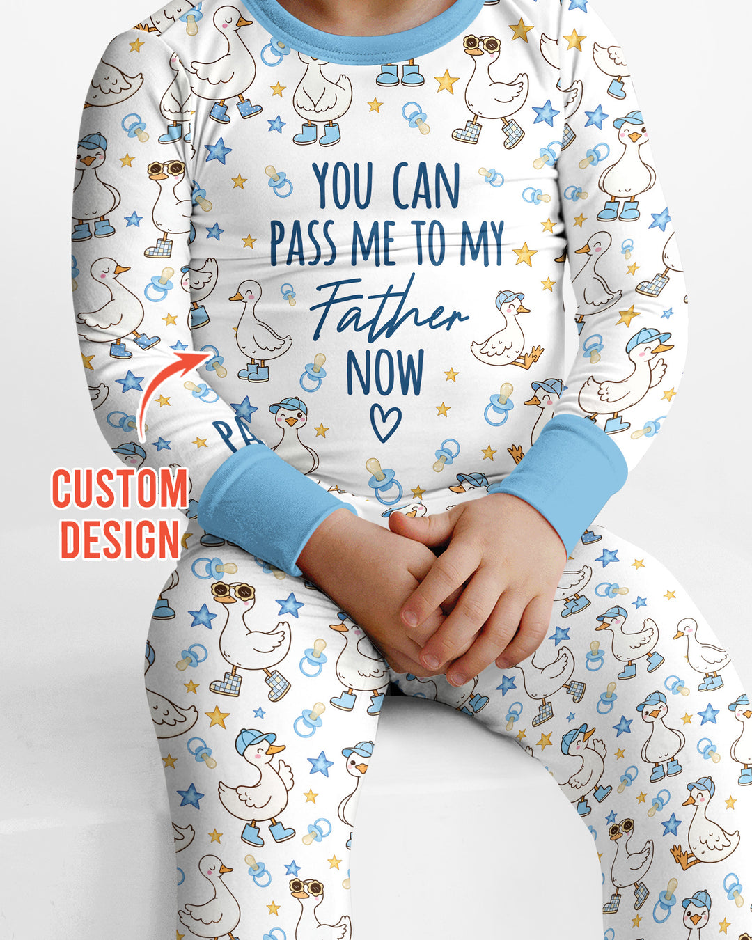You Can Pass Me To Personalized Bamboo Two Piece Long Sleeve Pajama Set