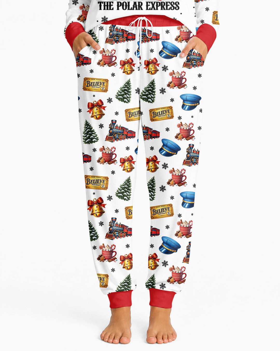 Custom Name Believe Polar Express Christmas Bamboo Women Pajama Set