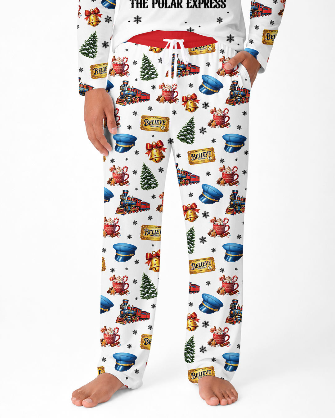 Custom Name Believe Polar Express Christmas Bamboo Men's Pajama Set