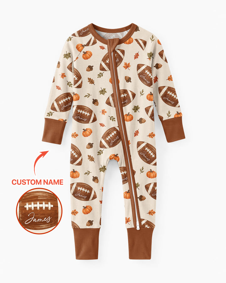 Custom Name Football Season Happy Fall Bamboo Convertible Zippy