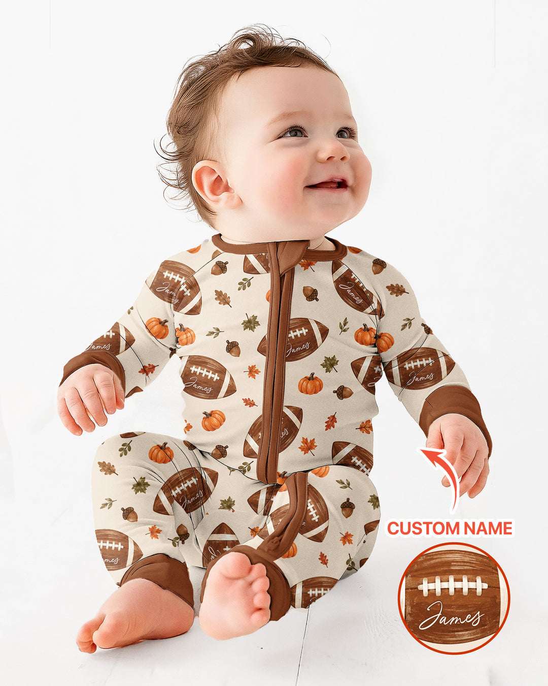 Custom Name Football Season Happy Fall Bamboo Convertible Zippy