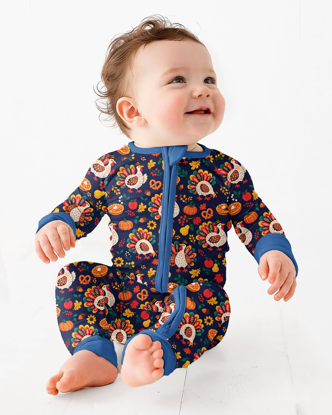 Festive Turkey Fall Harvest Bamboo Convertible Zippy