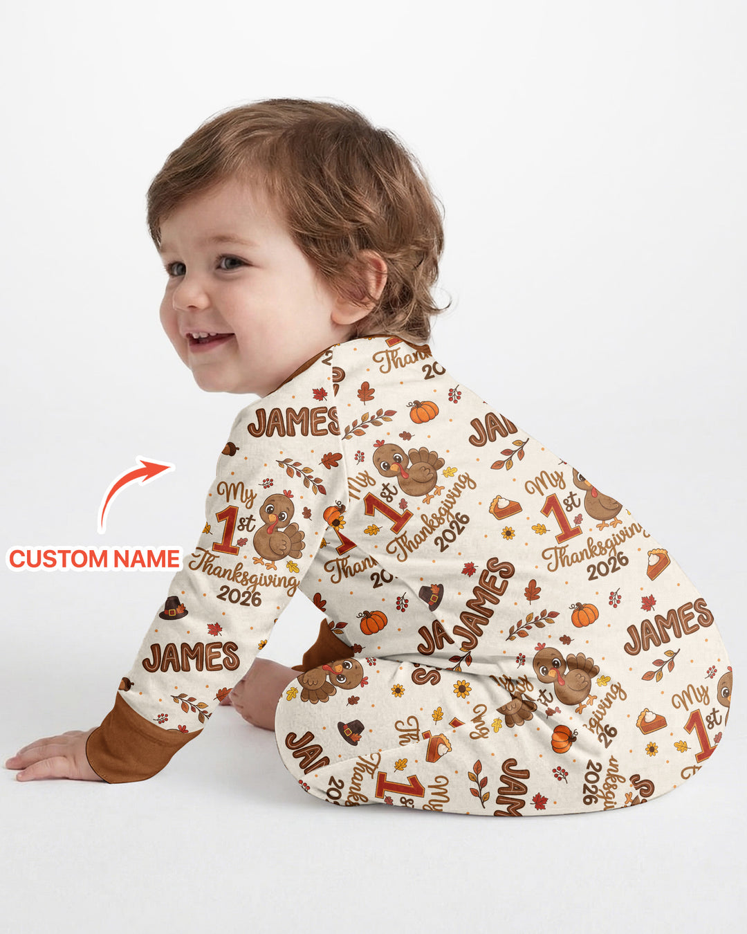 Custom Name My 1st Thanksgiving 2026 Bamboo Convertible Zippy