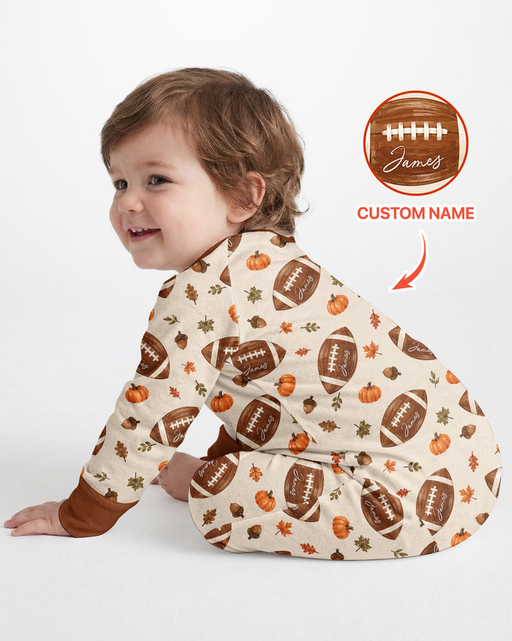 Custom Name Football Season Happy Fall Bamboo Convertible Zippy