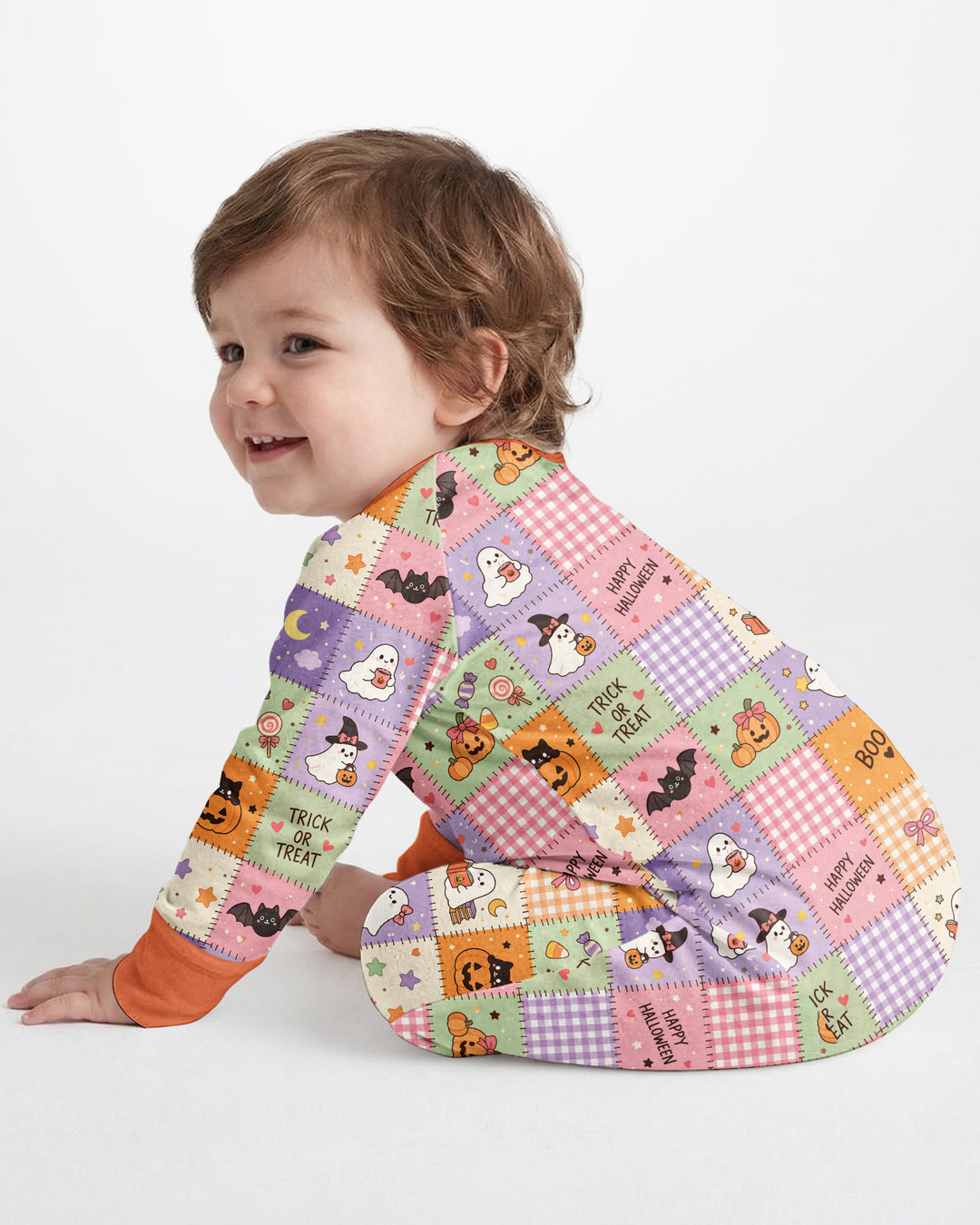 Cute Halloween Trick Or Treat Patchwork Bamboo Convertible Zippy