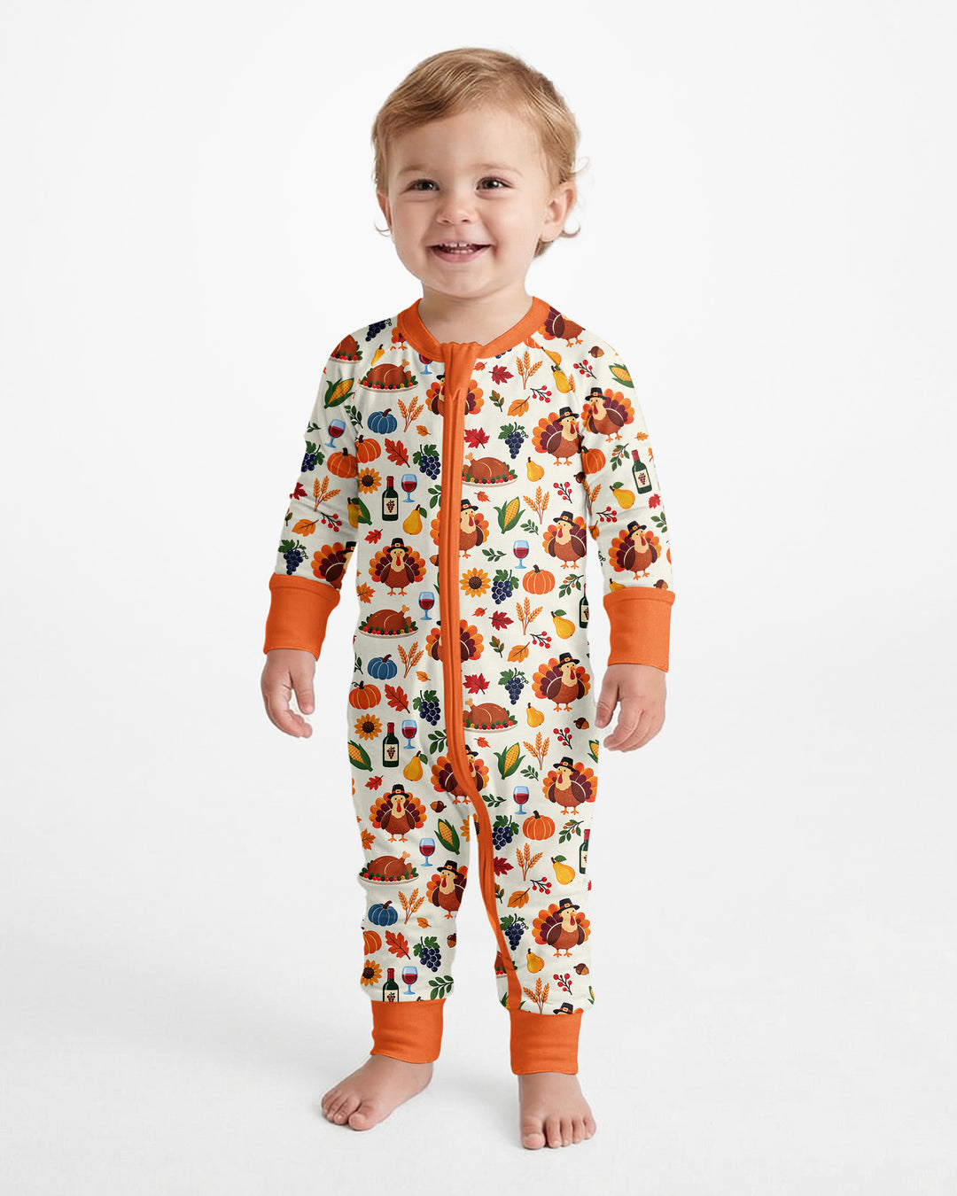 Thanksgiving Turkey Wine Harvest Bamboo Convertible Zippy