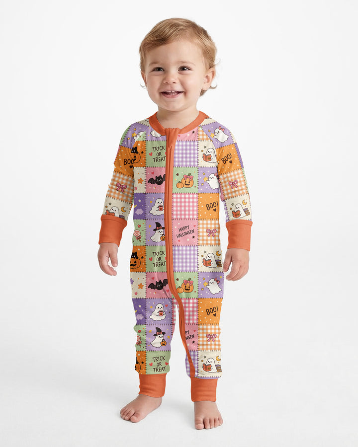 Cute Halloween Trick Or Treat Patchwork Bamboo Convertible Zippy