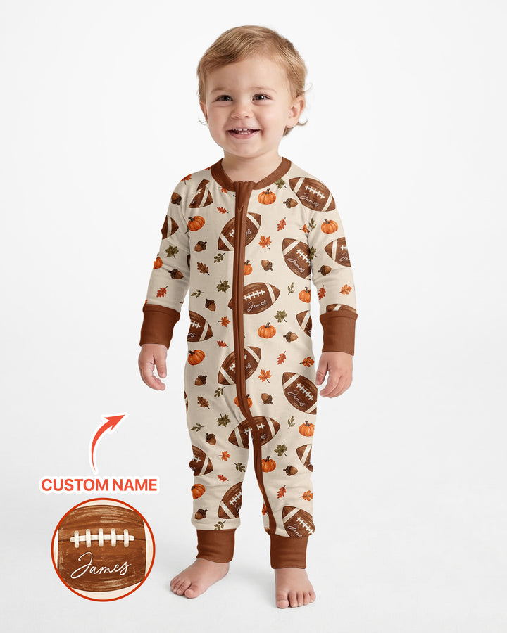 Custom Name Football Season Happy Fall Bamboo Convertible Zippy