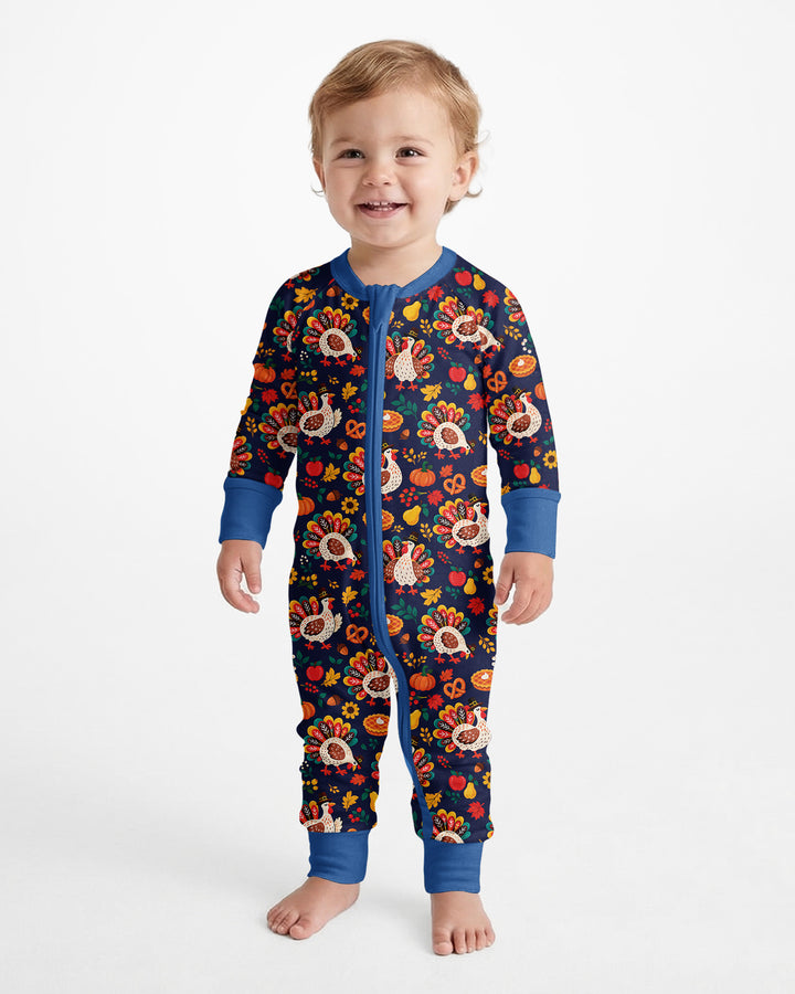 Festive Turkey Fall Harvest Bamboo Convertible Zippy