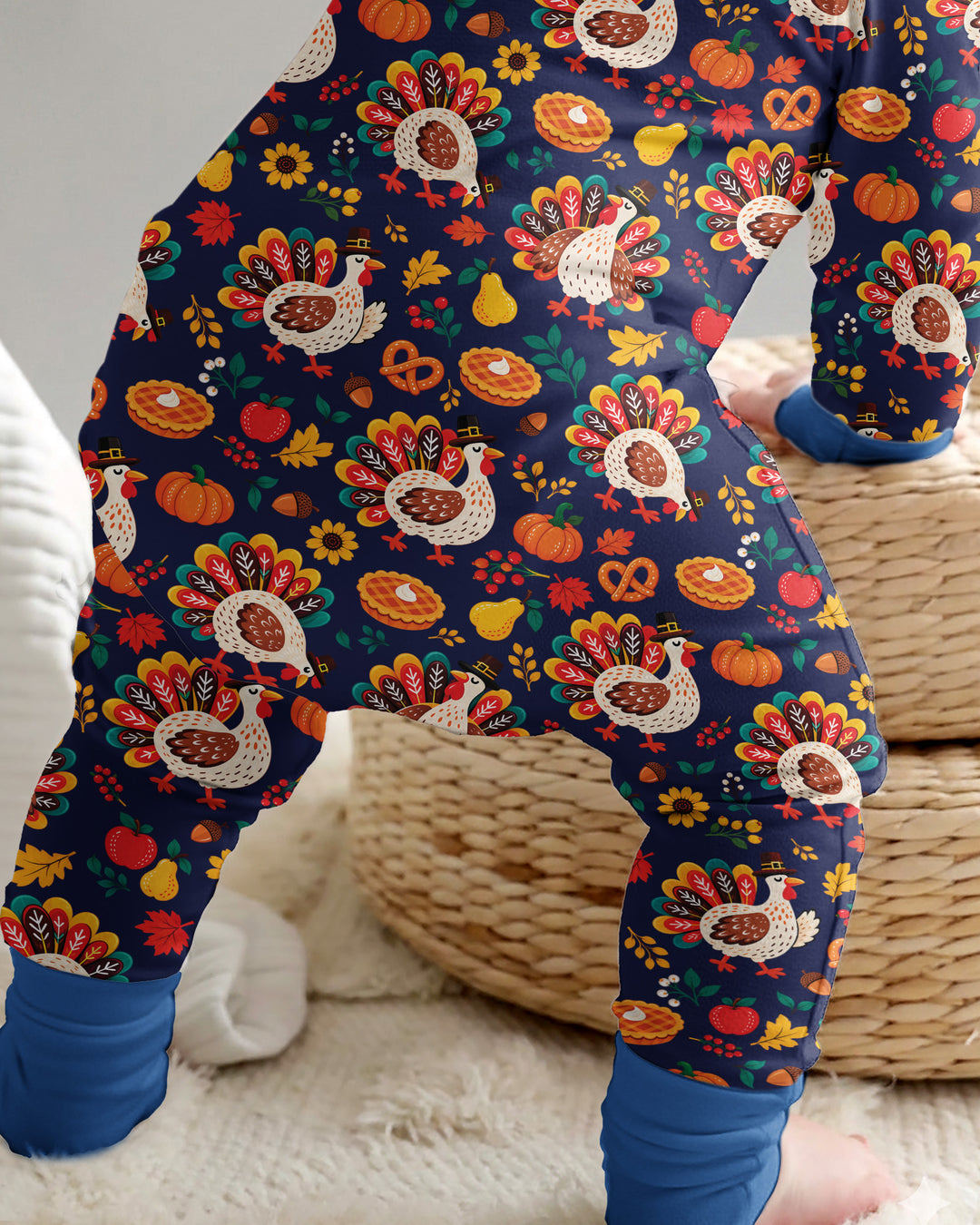 Festive Turkey Fall Harvest Bamboo Convertible Zippy