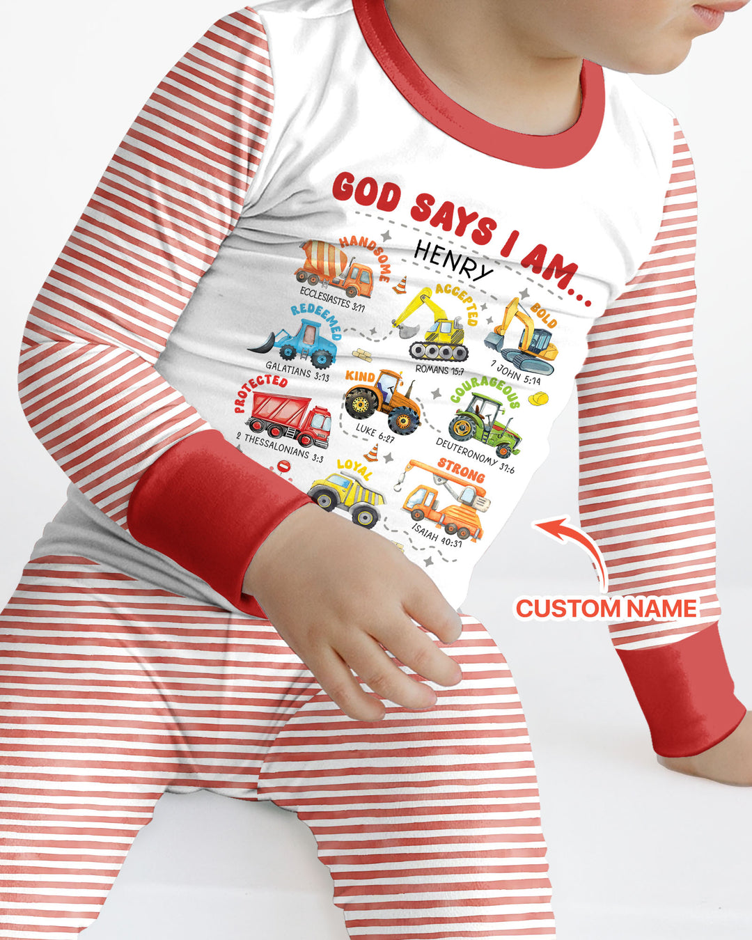Personalized God Says I Am Bamboo Two Piece Long Sleeve Pajama Set