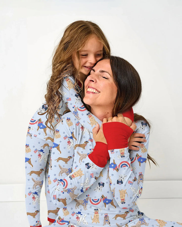 Patriotic Pups Family Matching Bamboo Women Pajama Set
