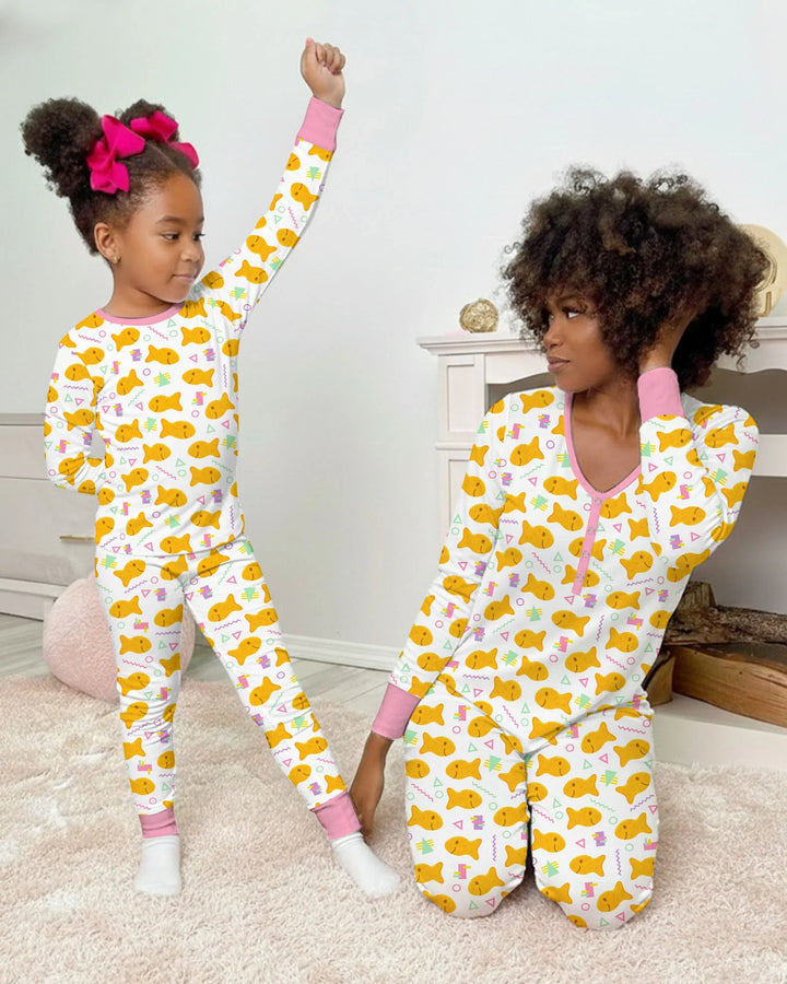 Cheesy Fishies Family Matching Bamboo Women Pajama Set