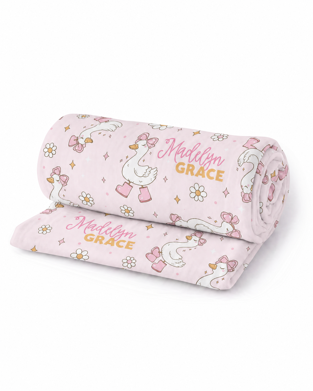 Personalized Silly Goose Bamboo Swaddle Blanket