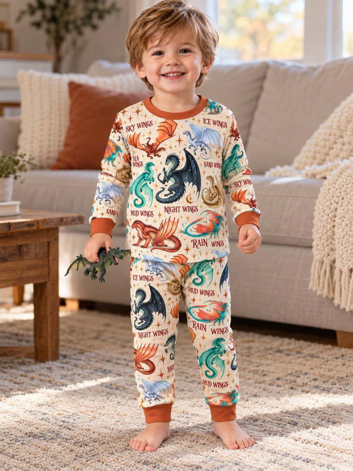 Magical Dragon Wings Bamboo Two Piece Long Sleeve Pajama Set