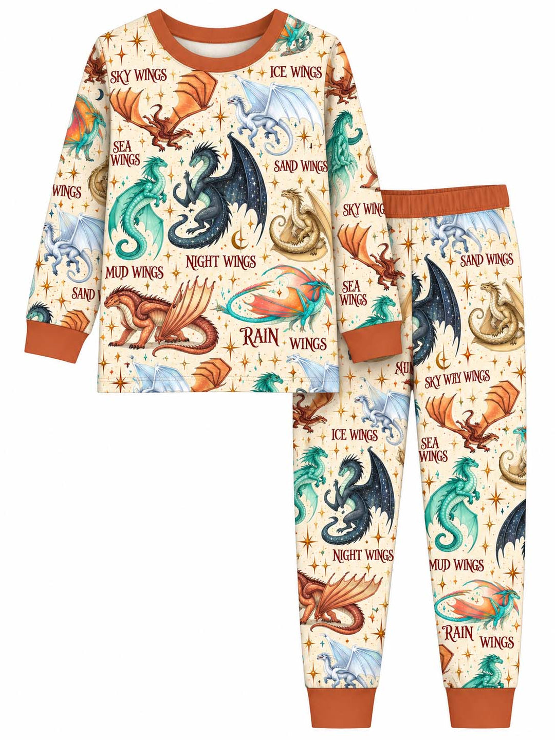 Magical Dragon Wings Bamboo Two Piece Long Sleeve Pajama Set