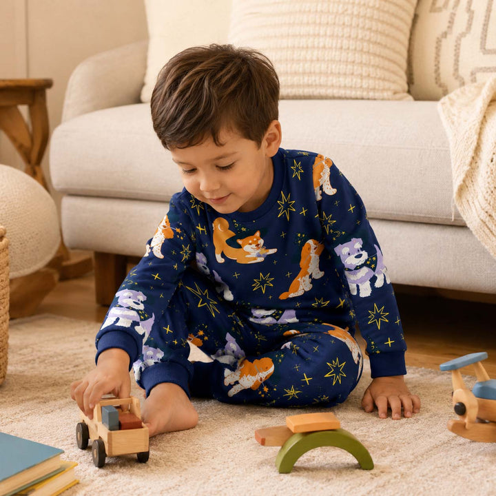 Magical Witch Dogs Bamboo Two Piece Long Sleeve Pajama Set