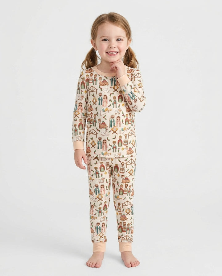 Holy Night Nativity Bamboo Two Piece Long Sleeve Pajama Set