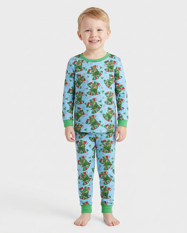 Merry Roarsome Christmas  Bamboo Two Piece Long Sleeve Pajama Set