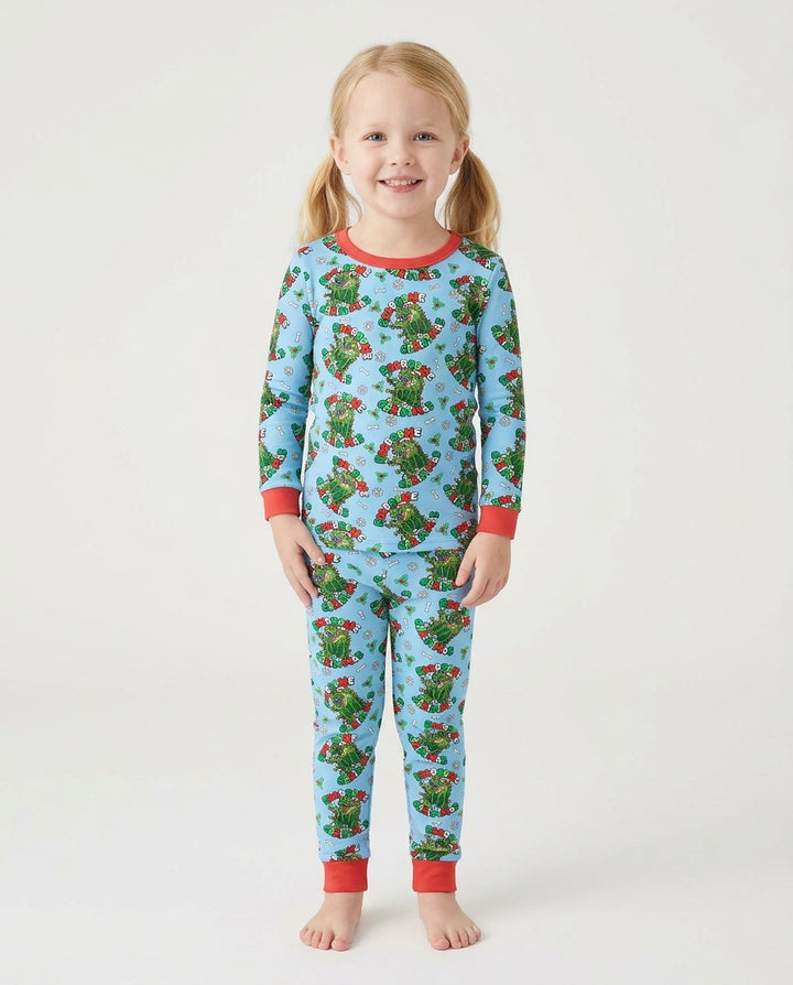 Merry Roarsome Christmas  Bamboo Two Piece Long Sleeve Pajama Set