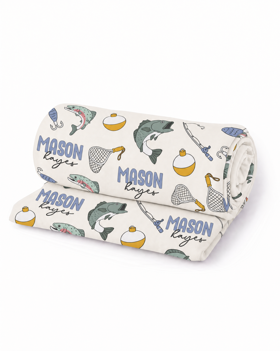 Personalized Catch of the Day Bamboo Swaddle Blanket