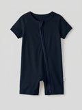 Cetacean Blue Bamboo Shorty Zippered Romper