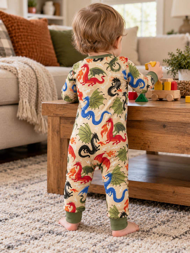 Medieval Fire Dragons Bamboo Convertible Zippy
