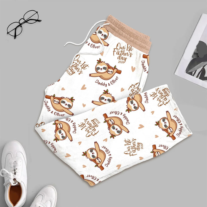 Papa & Baby Sloth – Our First Father’s Day 2026 Bamboo Men's Pajama Set