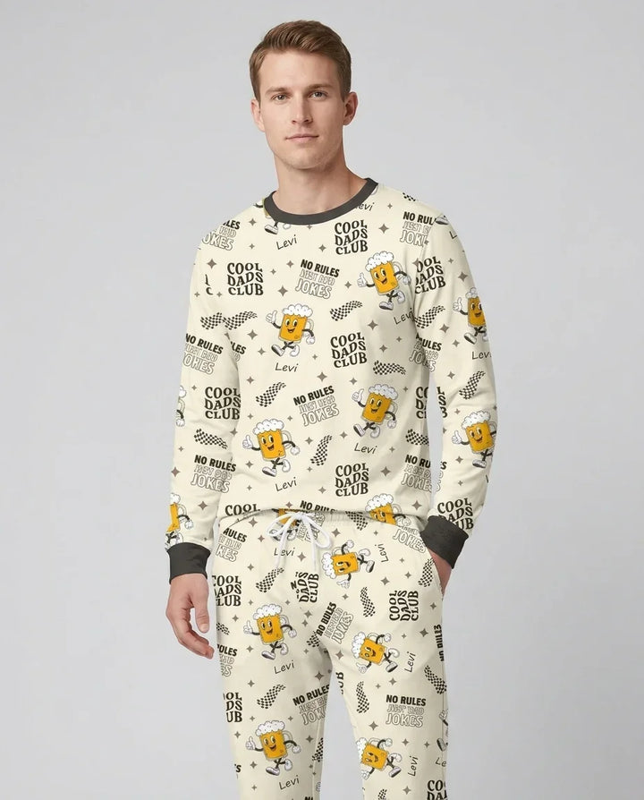 Custom Name Cool Club Daddy & Me Matching Bamboo Men's Pajama Set