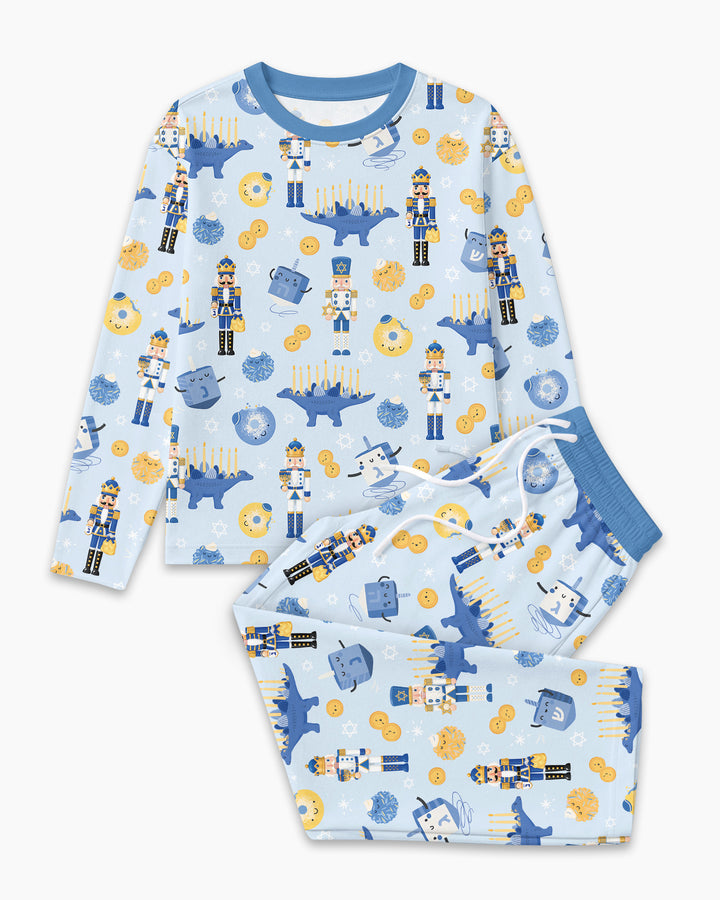 Hanukkah Nutcracker King Family Matching Bamboo Men's Pajama Set
