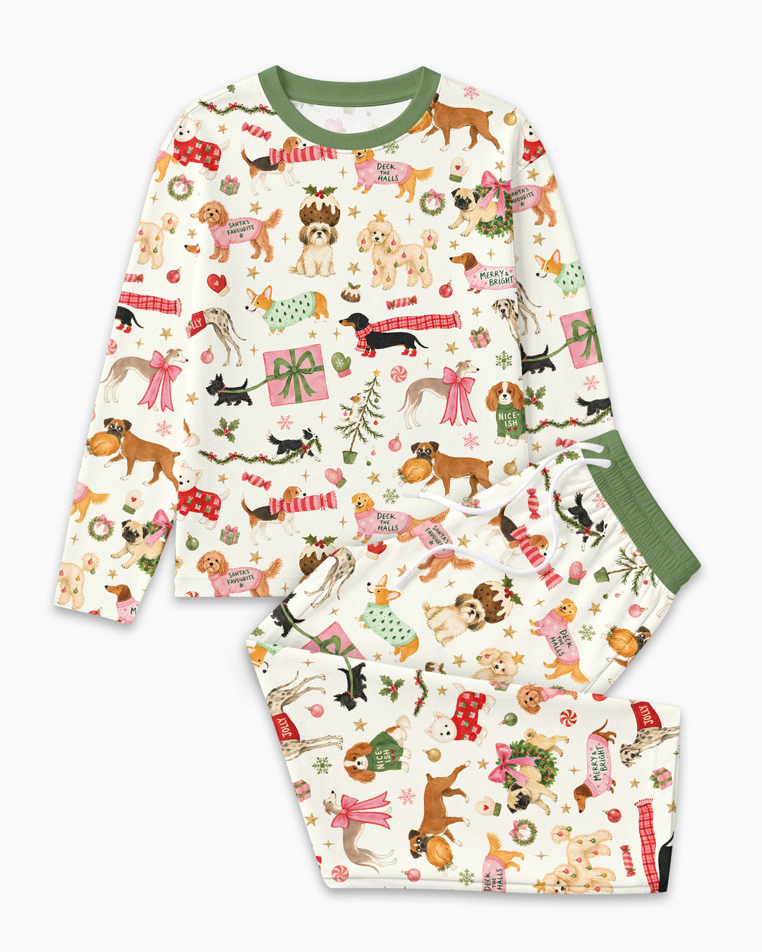 Festive Dog Merry Woofmas Bamboo Men's Pajama Set