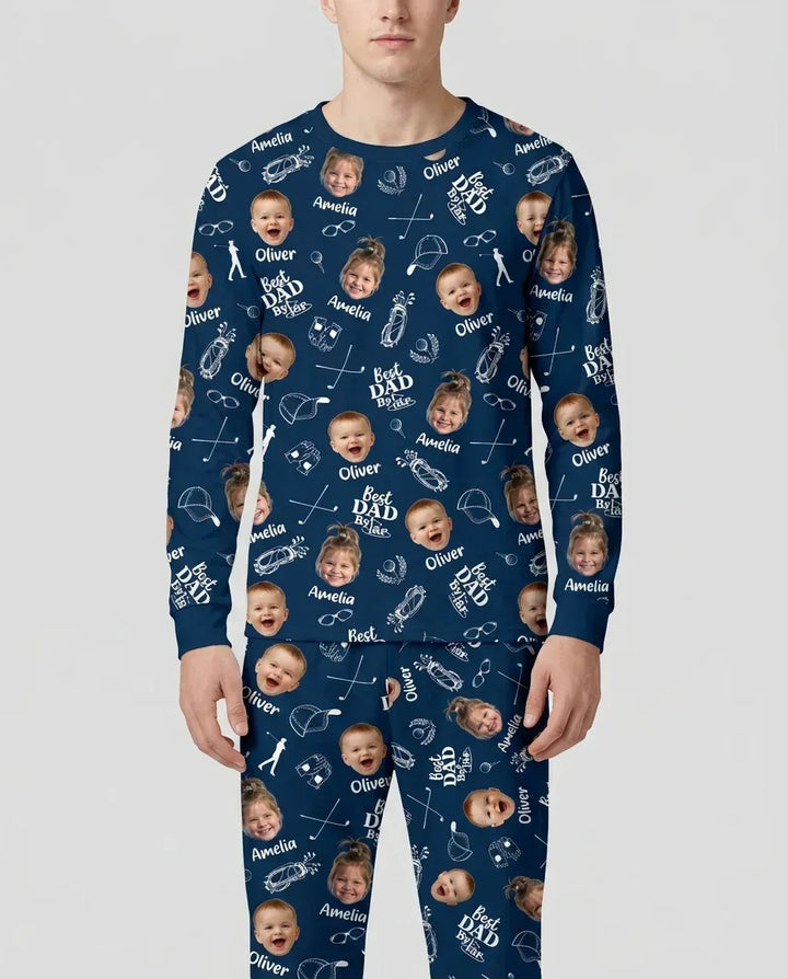 Custom Photo Best Dad By Par Bamboo Men's Pajama Set