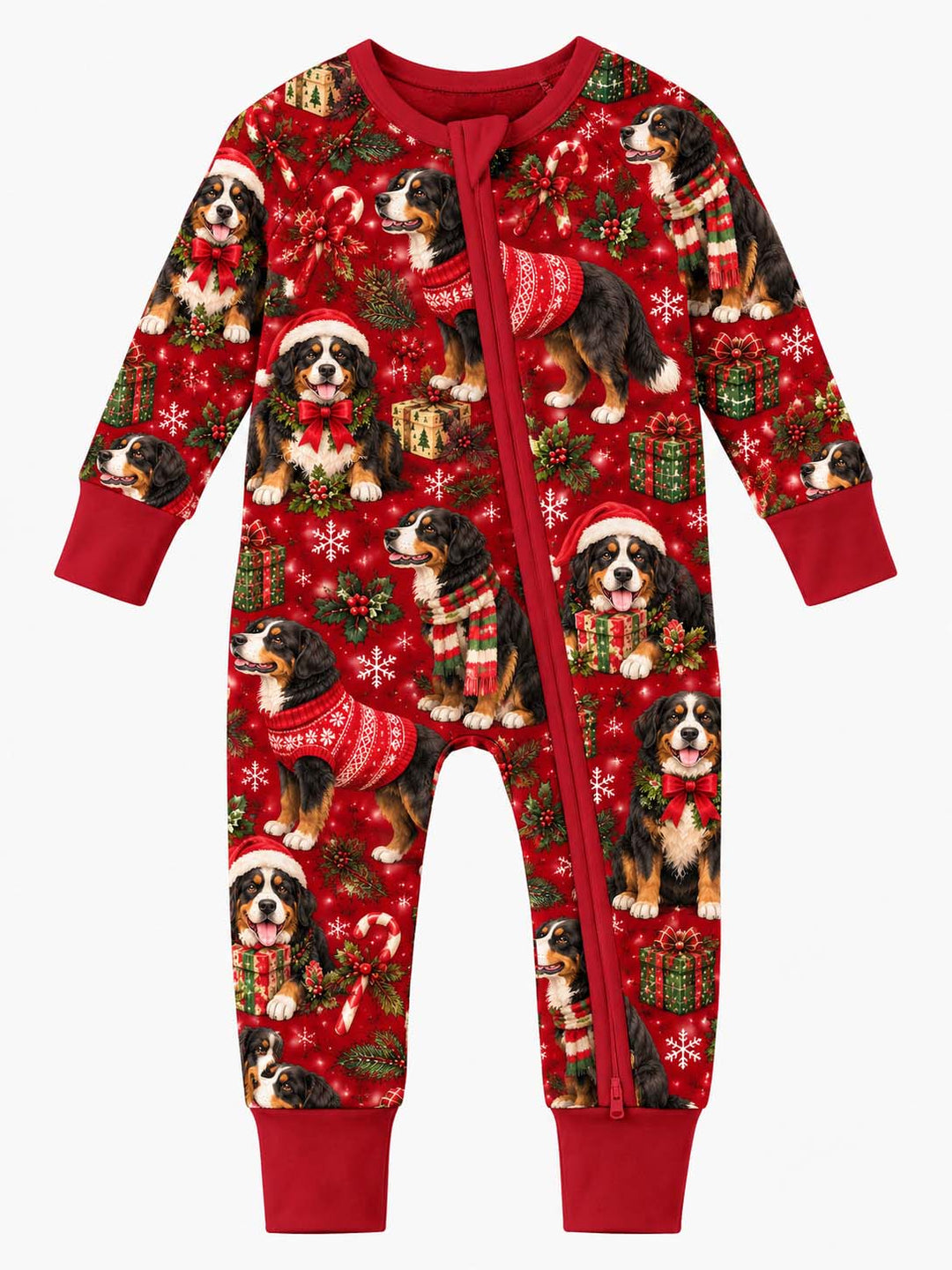 Merry Red Bernese Christmas Bamboo Convertible Zippy
