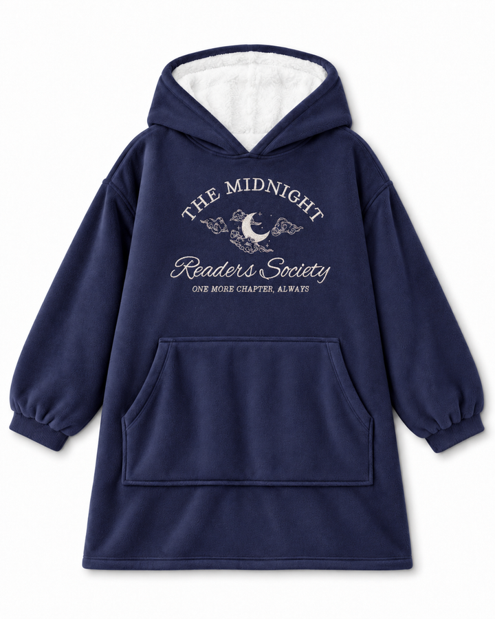 Late Night Reader Club Embroidered Blanket Hoodie