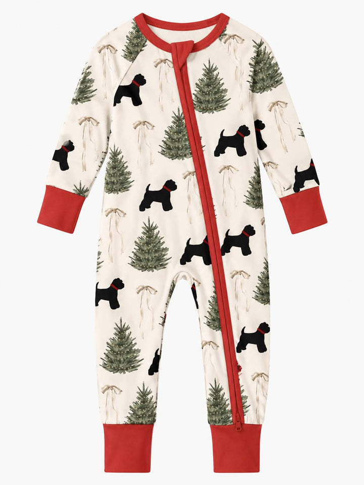 Minimal Christmas Dog and Pine Trees Bamboo Convertible Zippy