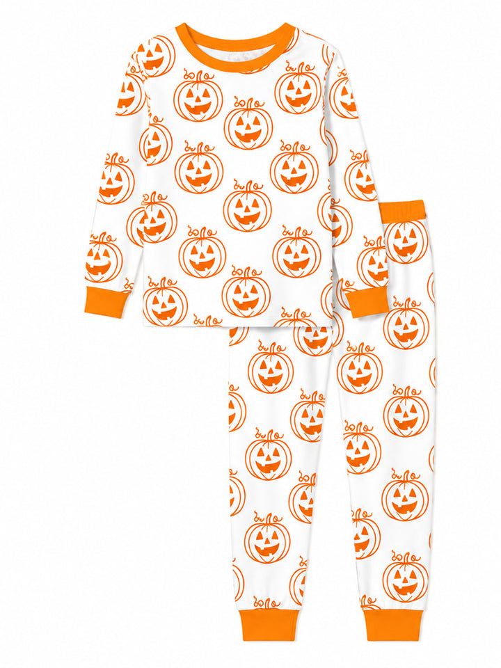 Minimal Pumpkin Faces Bamboo Men's Pajama Set