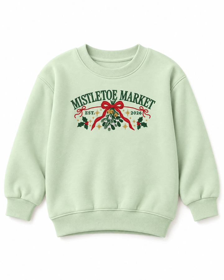 Mistletoe Market Embroidered Bamboo Crewneck Sweatshirt