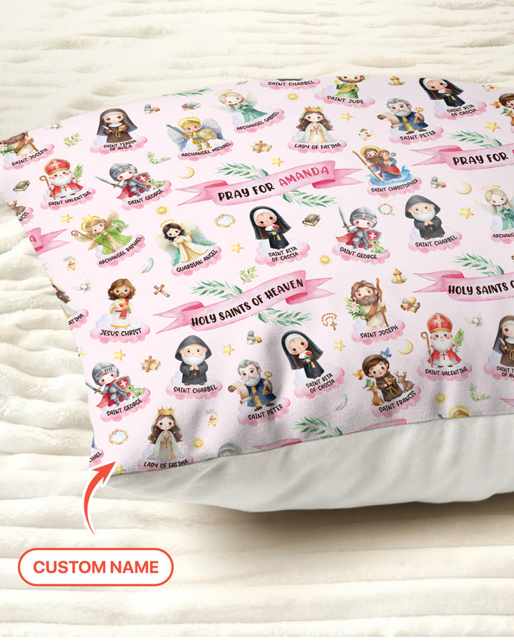 Holy Saints of Heaven Custom Name Bamboo Pillow Case