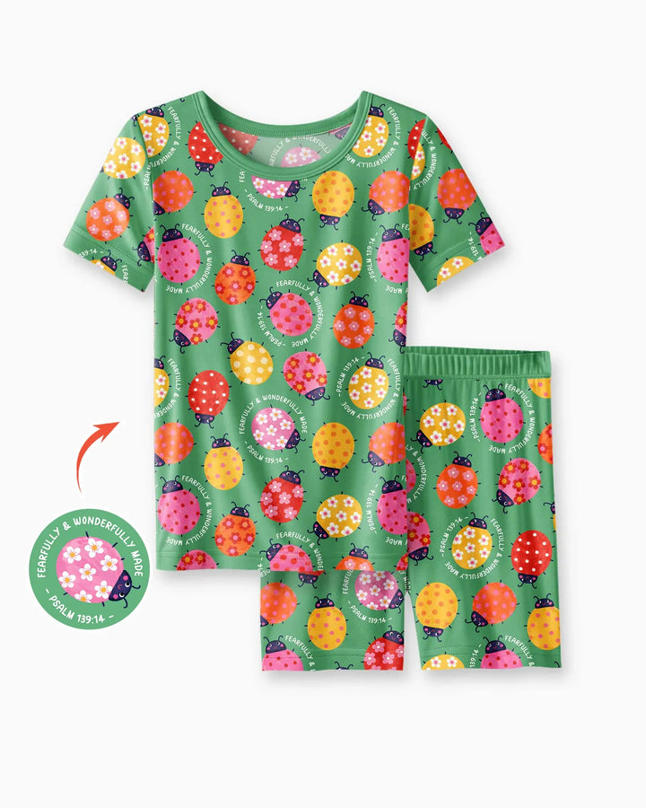 Template Bamboo Two Piece Short Sleeve Shorts Pyjamas Set