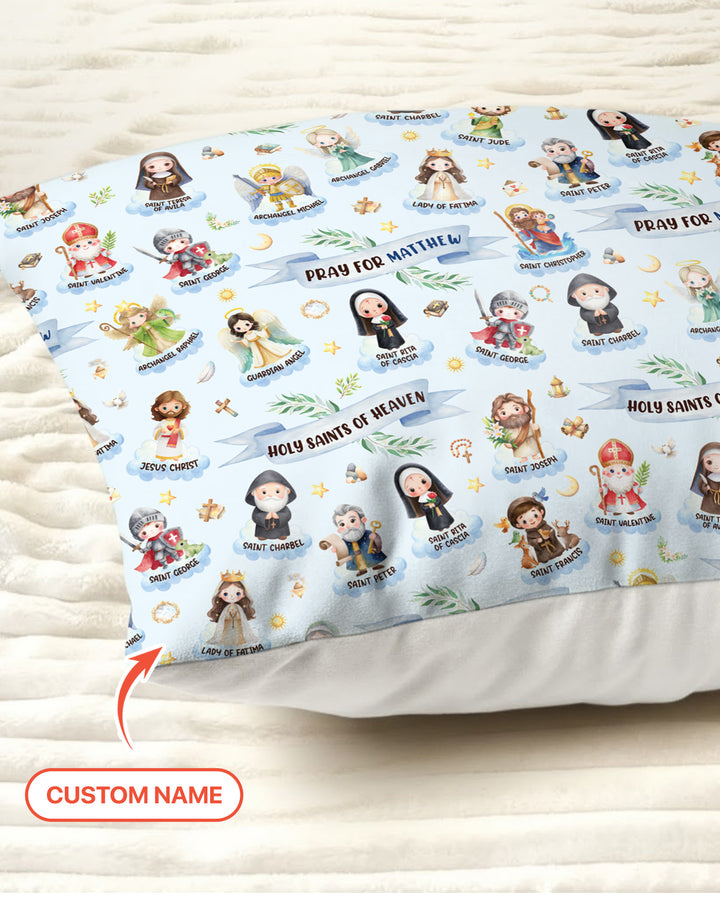 Holy Saints of Heaven Custom Name Bamboo Pillow Case